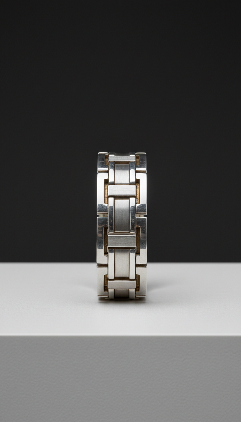 Sterling Silver Architectural Link Bracelet