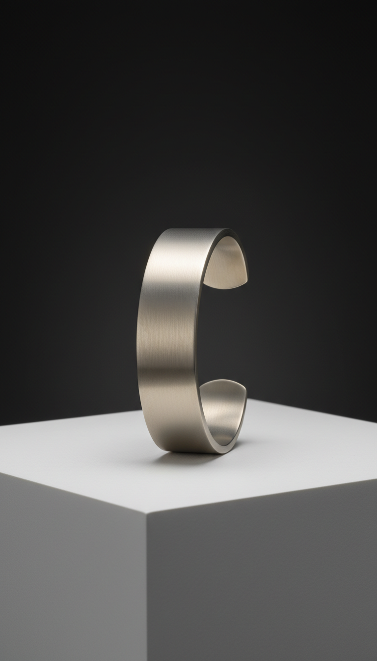 Titanium Linear Cuff Bracelet