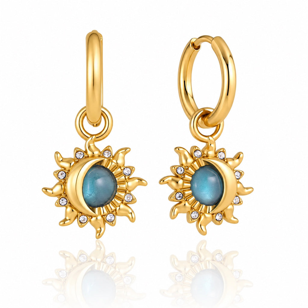 Sol Set celestial necklace and matching earrings