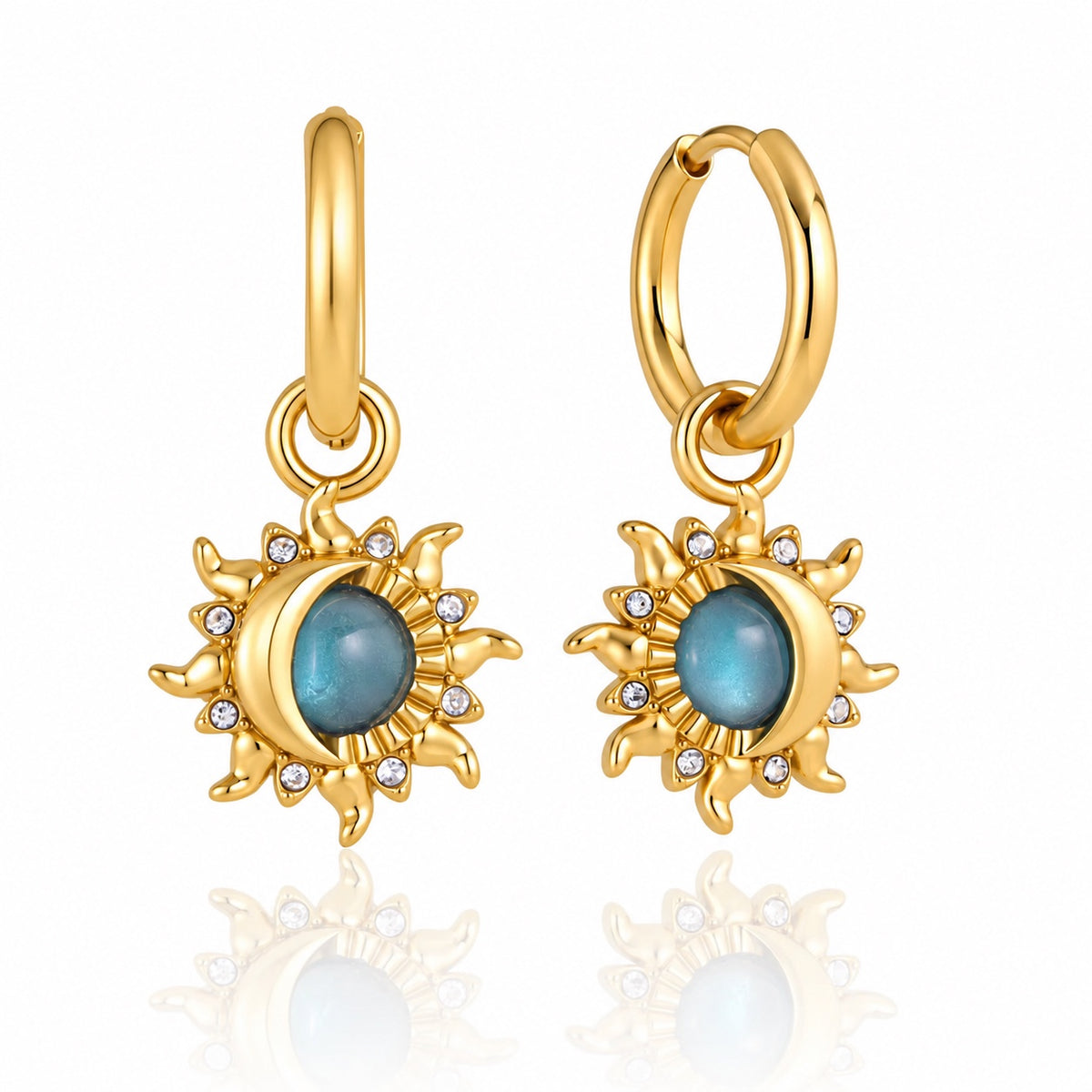 Sol Set celestial necklace and matching earrings