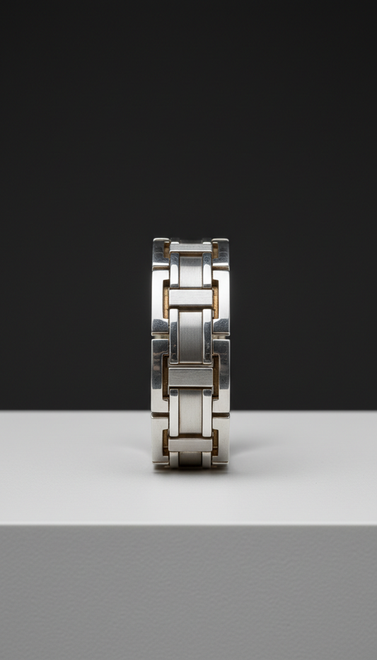 Sterling Silver Architectural Link Bracelet